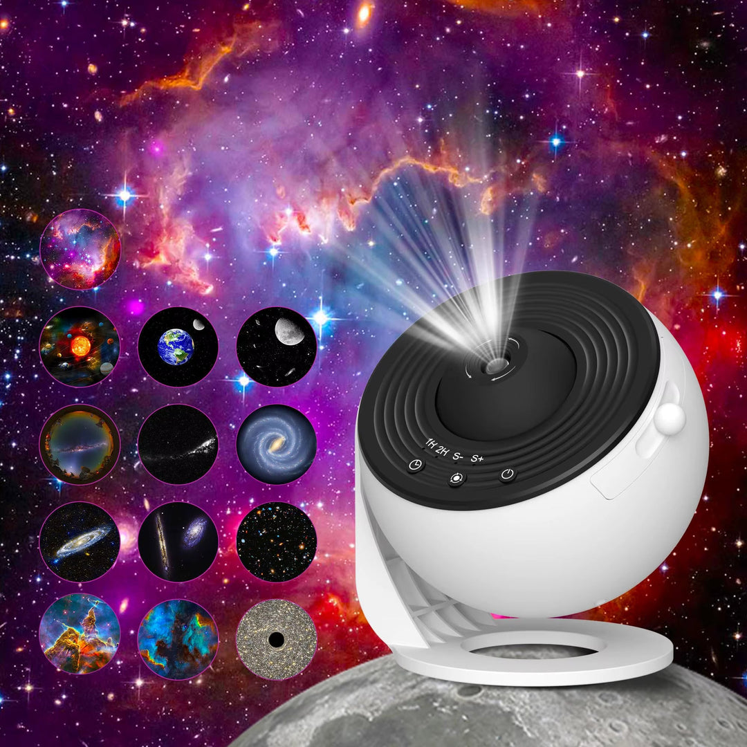 Unisex Space Galaxy & Moon Projection Light Projector for room decor, creating cosmic ambiance.