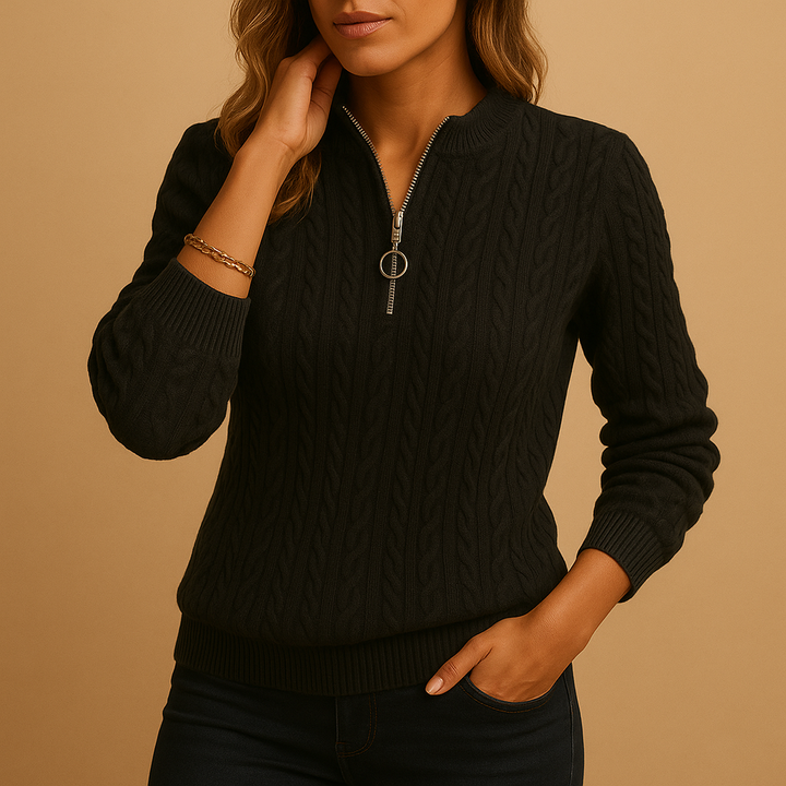 Women's casual crew neck knit sweater. Versatile everyday top for fall, winter & spring layering. Comfortable.