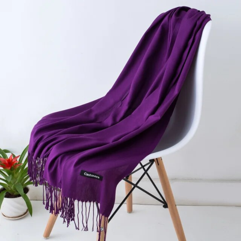 Women's cozy Royal Blue cashmere blend scarf. Luxurious fall wrap, perfect gift for her.