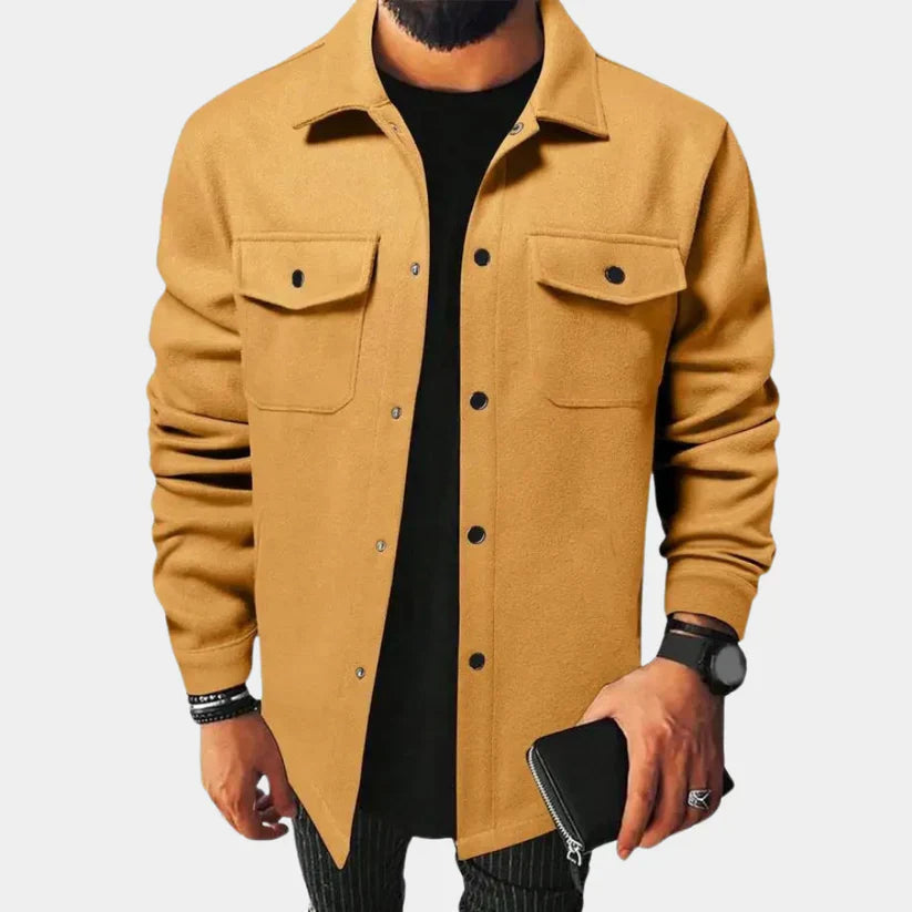 Men's versatile shacket. Comfortable shirt jacket for casual everyday layering and modern style.