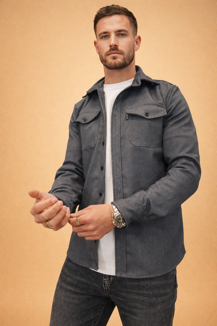 Sophisticated men's long-sleeve polo shirt. A modern, comfortable, collared top for varied fashion needs.