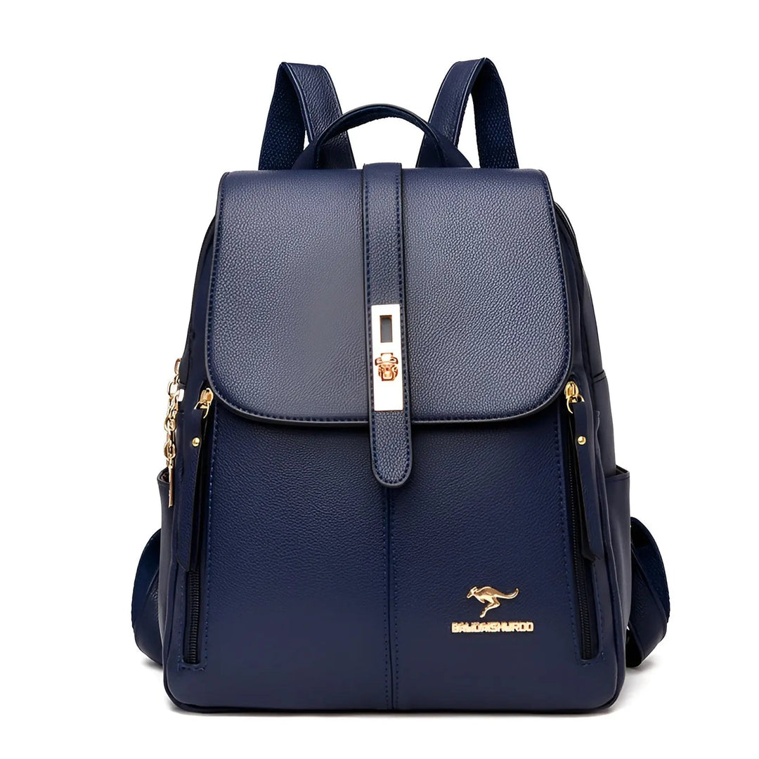 Premium women's leather backpack with sleek, elegant design. Functional, water-repellent, and multi-purpose for stylish women.