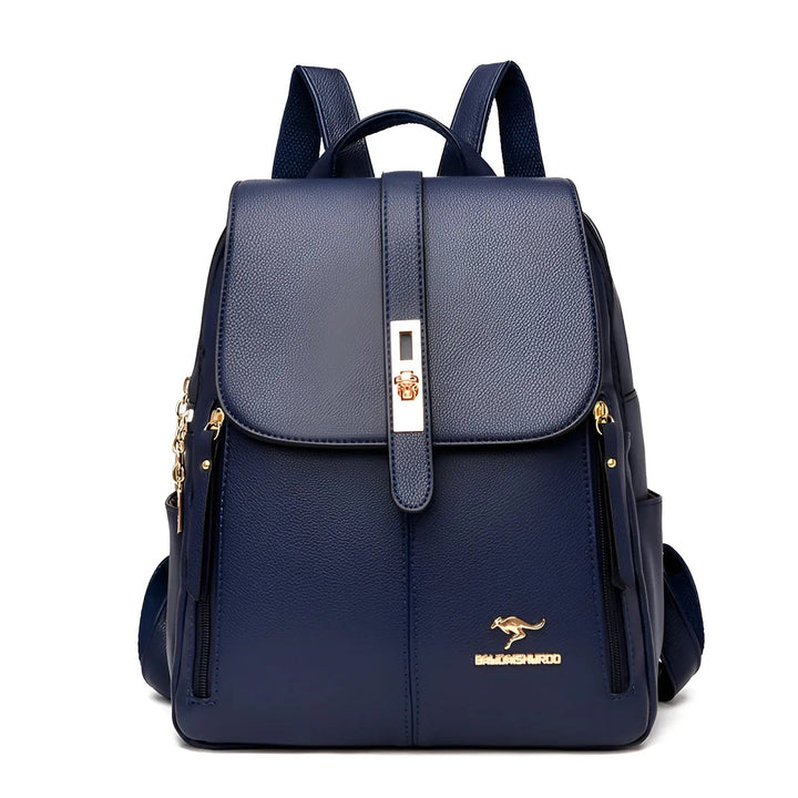 Premium women's leather backpack with sleek, elegant design. Functional, water-repellent, and multi-purpose for stylish women.