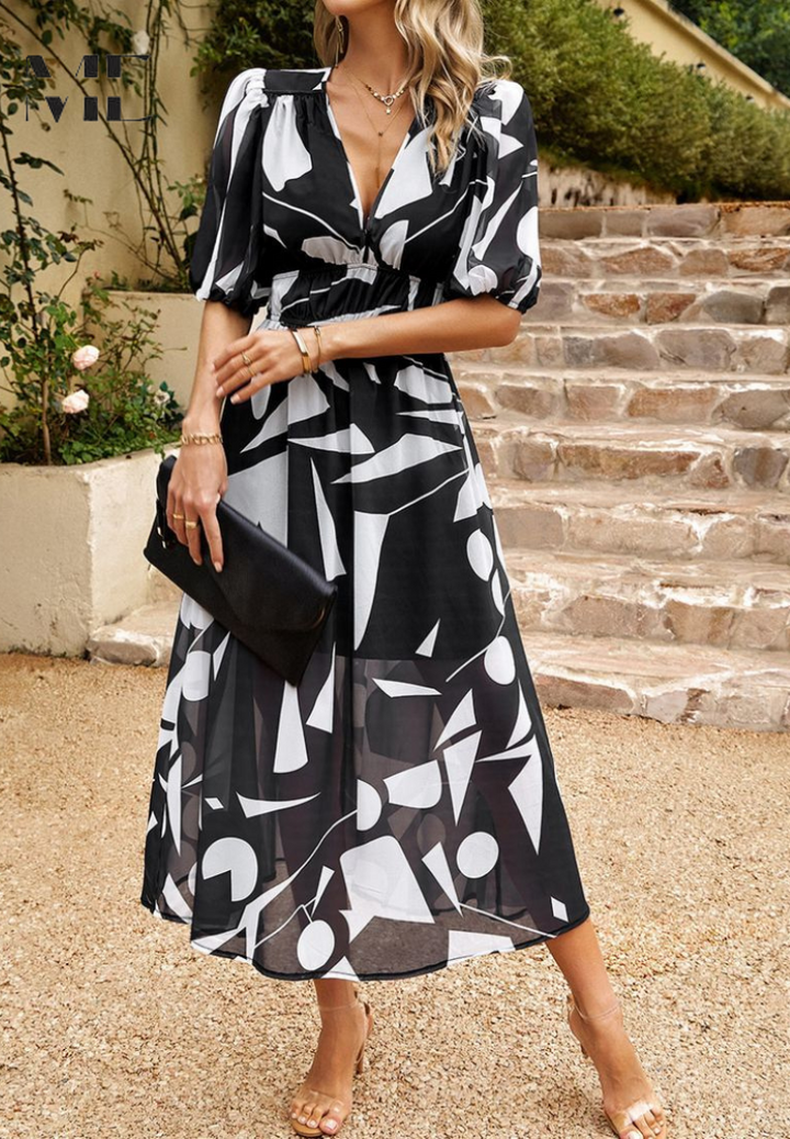 Elegant Floral Print Dress