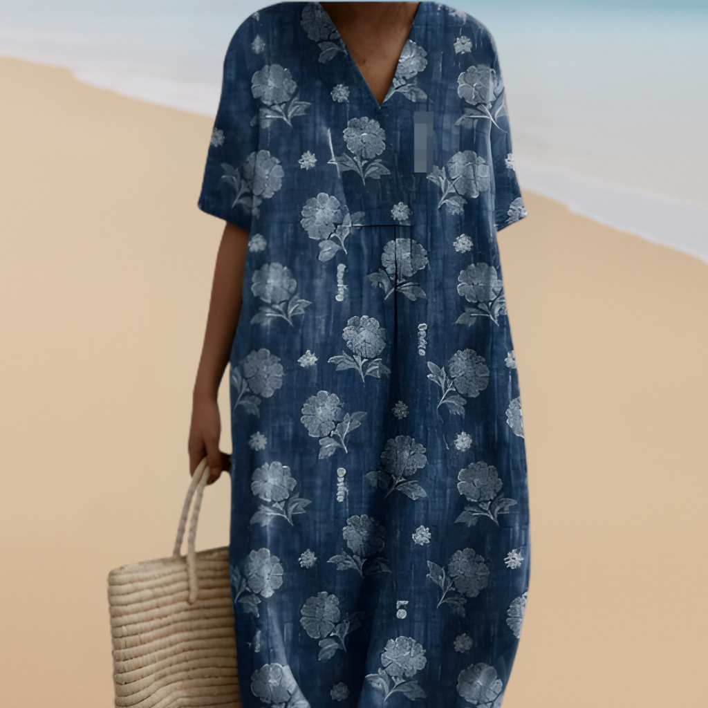 Chelsea Floral Dress - Indigo