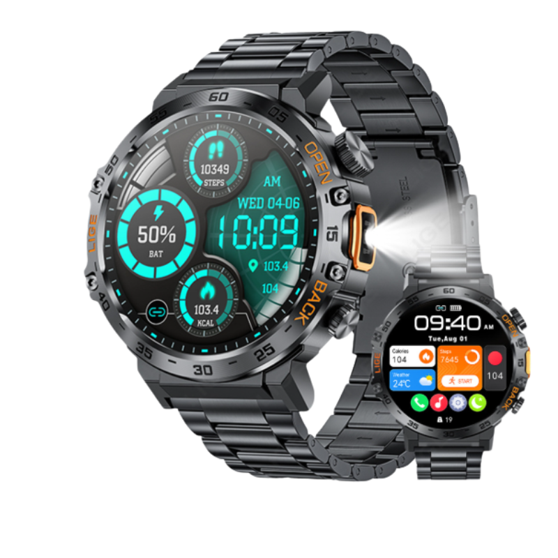 Sleek unisex smartwatch with AMOLED display, offering comprehensive fitness tracking and health insights.