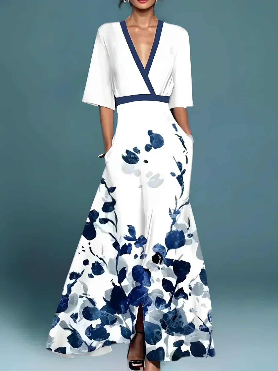 Elegant Floral Wrap Dress