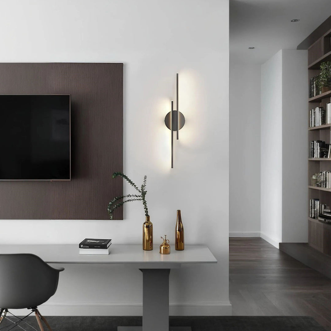 Modern dimmable LED wall light for office lighting. Creates comfortable, adjustable ambient illumination.