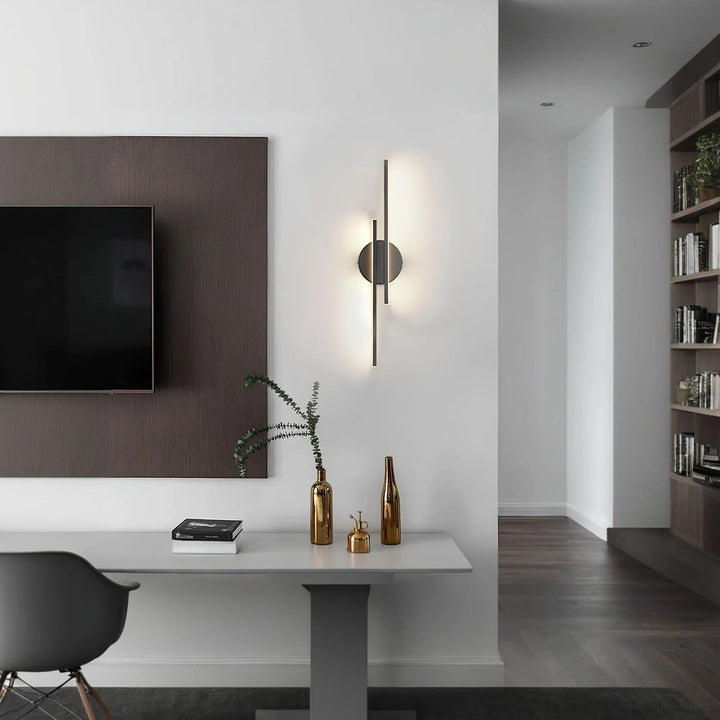 Modern dimmable LED wall light for office lighting. Creates comfortable, adjustable ambient illumination.