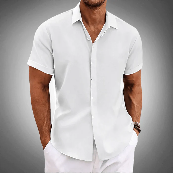 Versatile men's short sleeve shirt for casual outings, smart-casual events, and comfortable summer style.