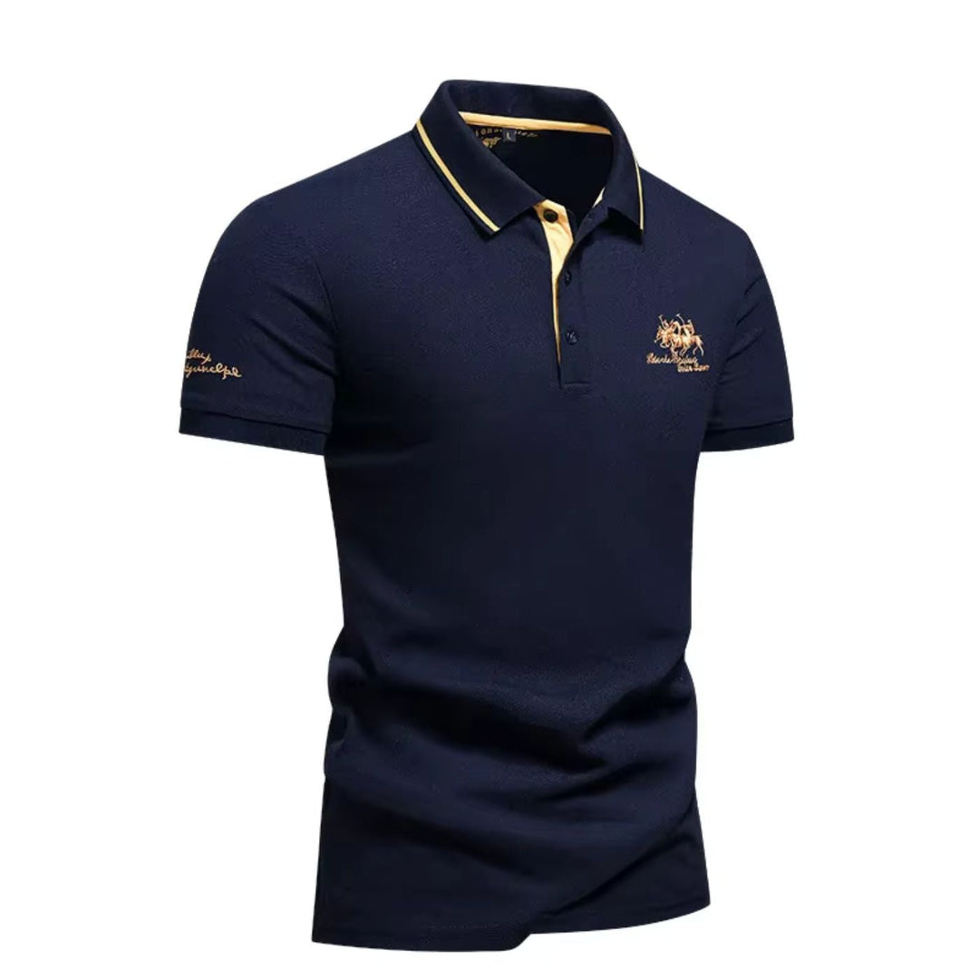 Versatile men's classic polo. Short-sleeve button-up for everyday comfort & casual style.