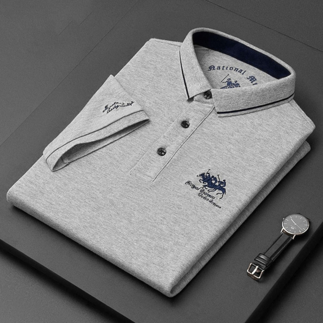 Men's fashionable button-up polo. Everyday comfortable short-sleeve casual shirt for modern men.