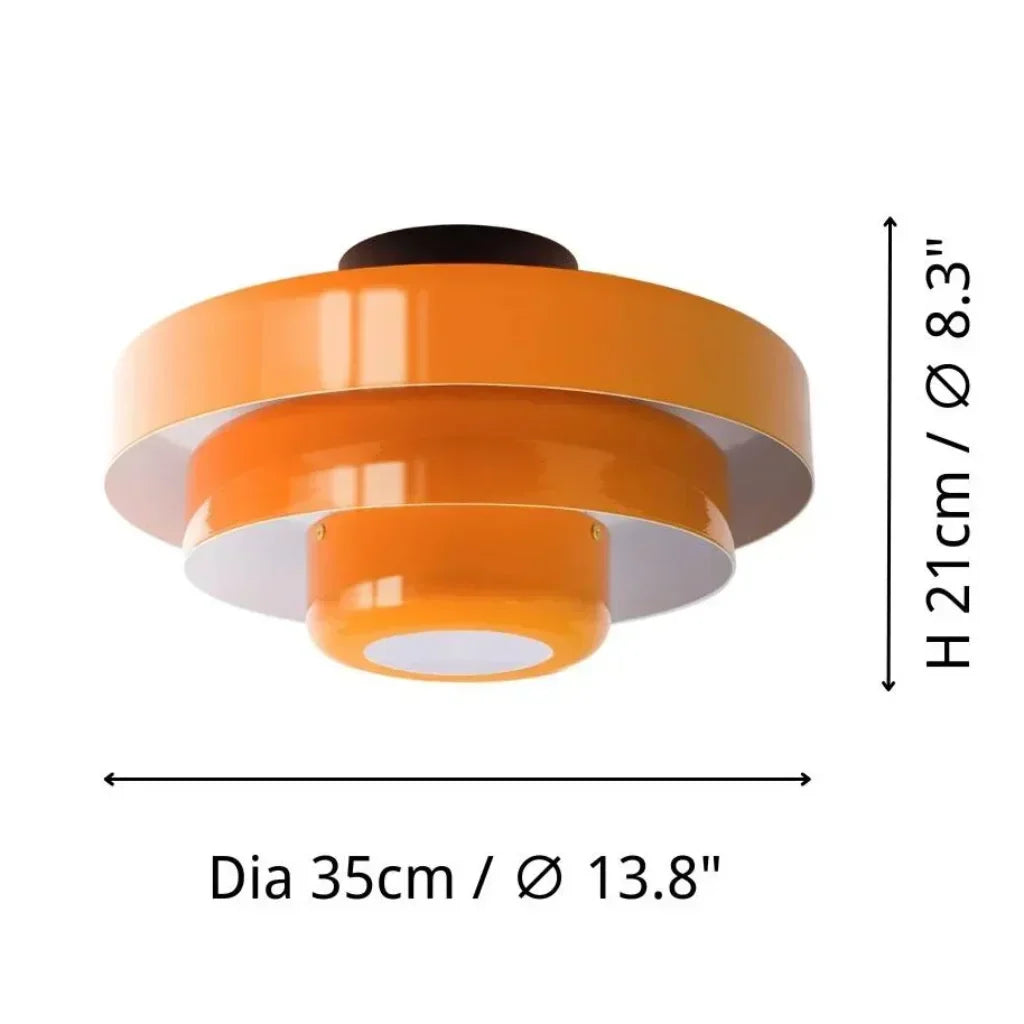 Bauhaus round tiered macaron ceiling light, contemporary ambient lighting for boutiques.