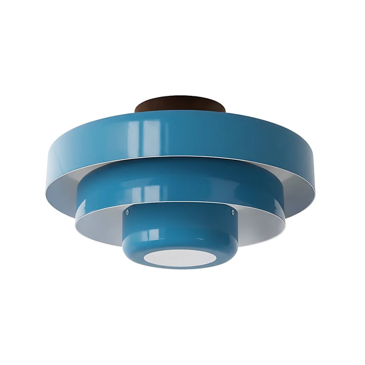 Modern tiered macaron round ceiling light, decorative ambient fixture for living spaces.
