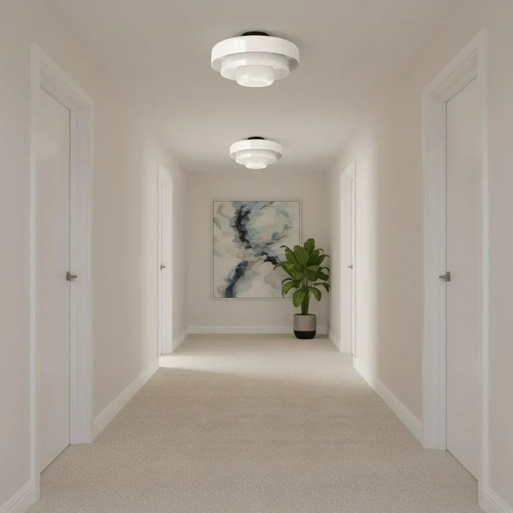 Decorative modern round tiered ceiling light, a macaron lamp for vibrant home spaces.