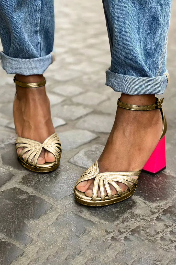 Stylish women's ankle strap high heel sandals. Classic, comfortable, and elegant for summer or formal wear with open toe.