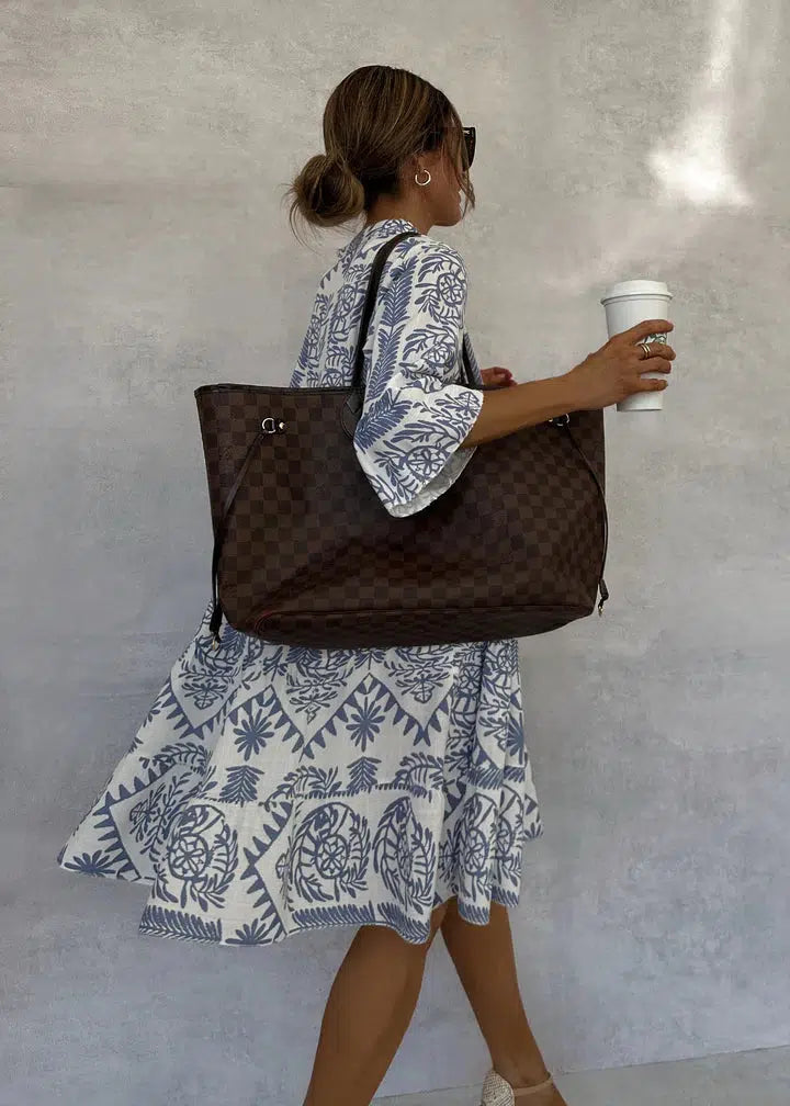 Women's Boho Print Midi Dress
