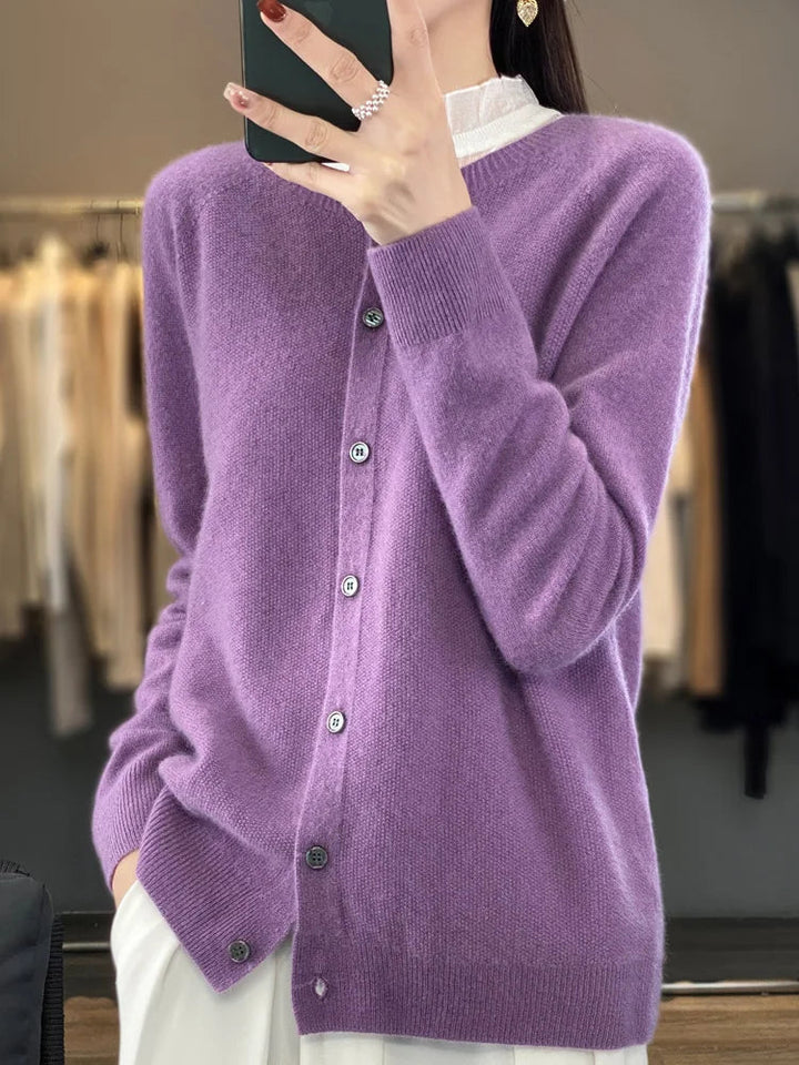 Comfortable & elegant women's long-sleeve knit cardigan with a stylish button-front. All-season fashion.