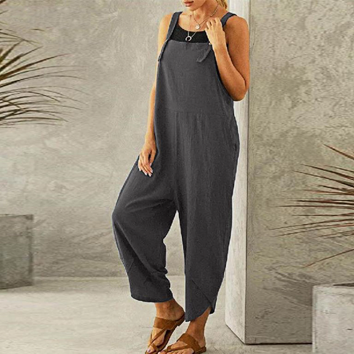 Women's Wide Leg Linen Jumpsuit
