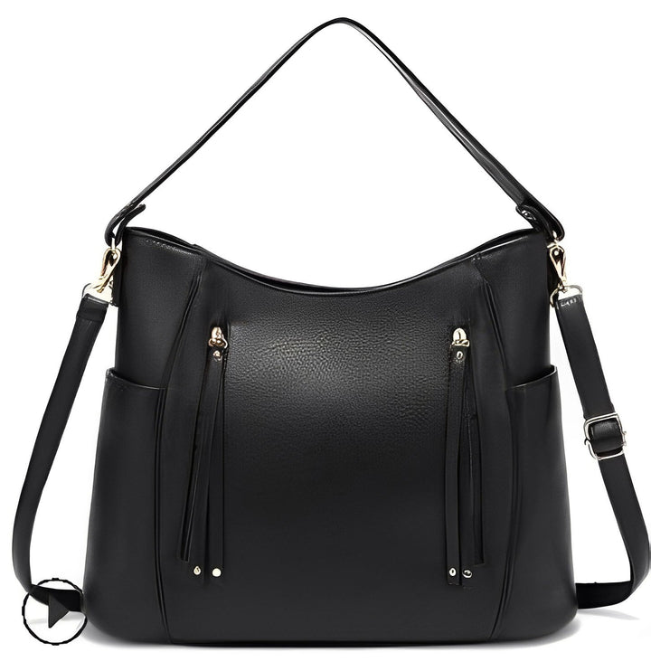 Durable vintage genuine leather handbag for women. Stylish and practical shoulder bag, perfect everyday accessory.