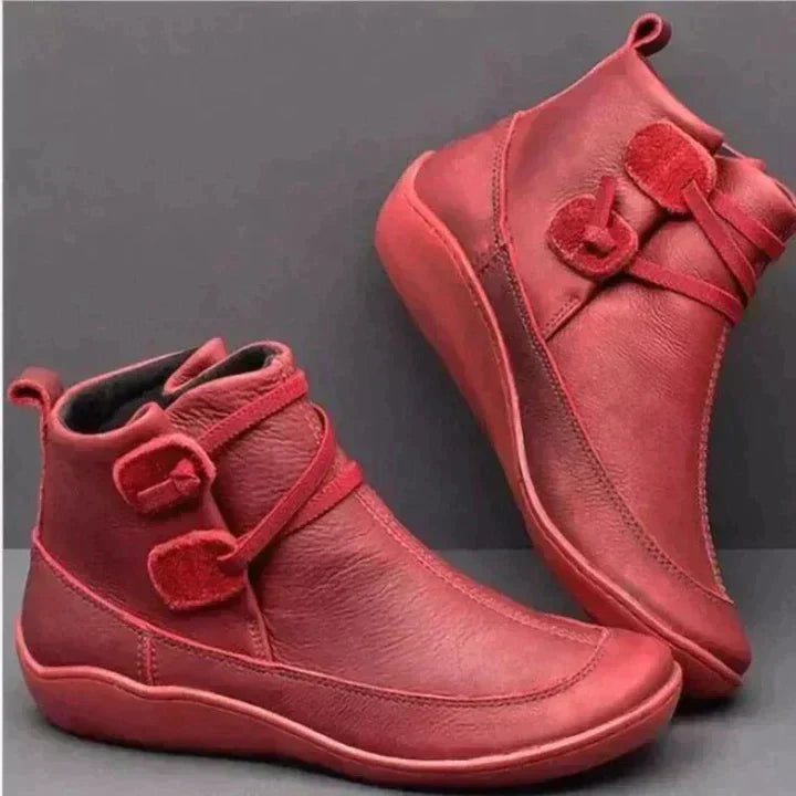 Women's stylish waterproof ankle boots for all-weather comfort. Perfect fall & winter pull-on footwear.