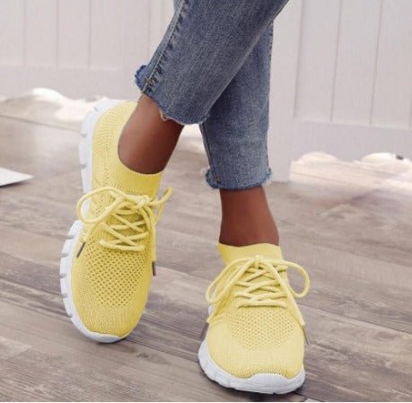 Women's Knit Lace-Up Sneakers