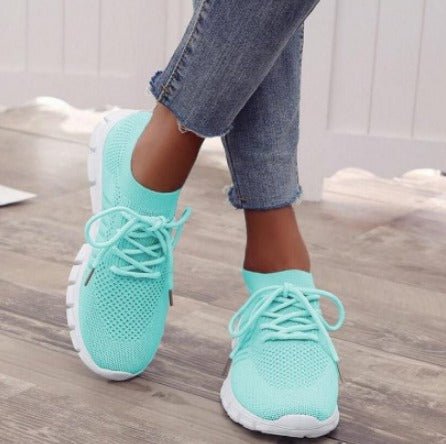 Women's Knit Lace-Up Sneakers