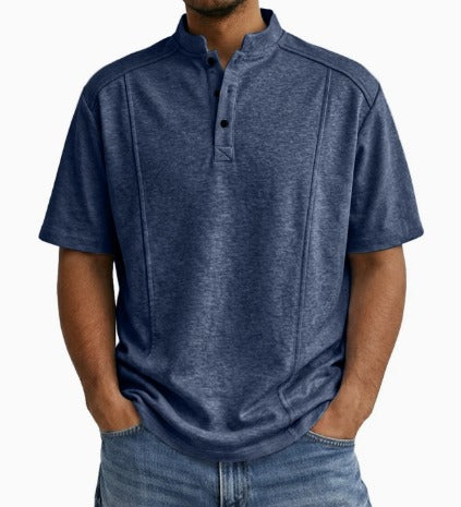 Versatile men's classic button-up shirt with long sleeves, suitable for casual & formal men's style.