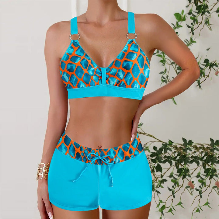 Nautical striped bikini set for women, perfect for summer beachwear and resort trips.