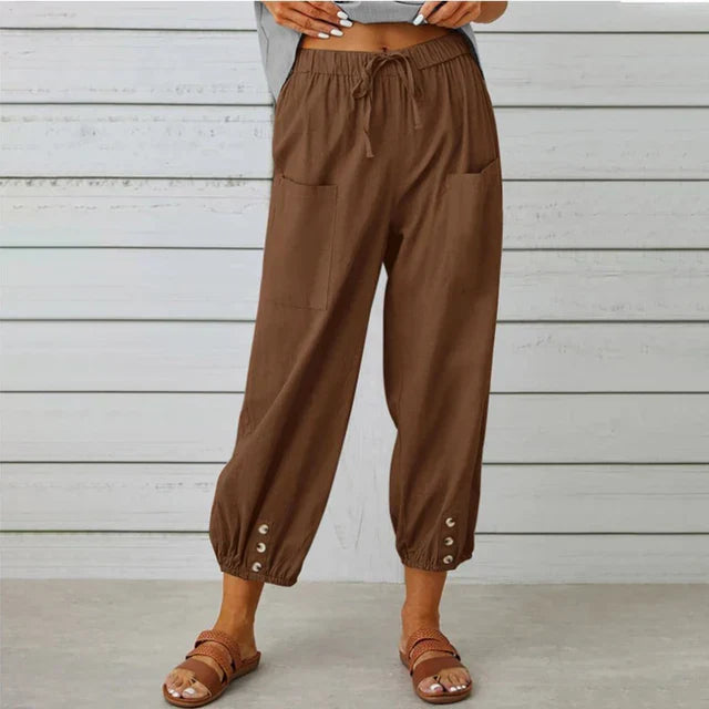 High Waist Relaxed Fit Pants