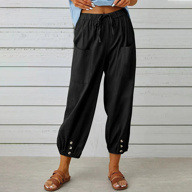 High Waist Relaxed Fit Pants