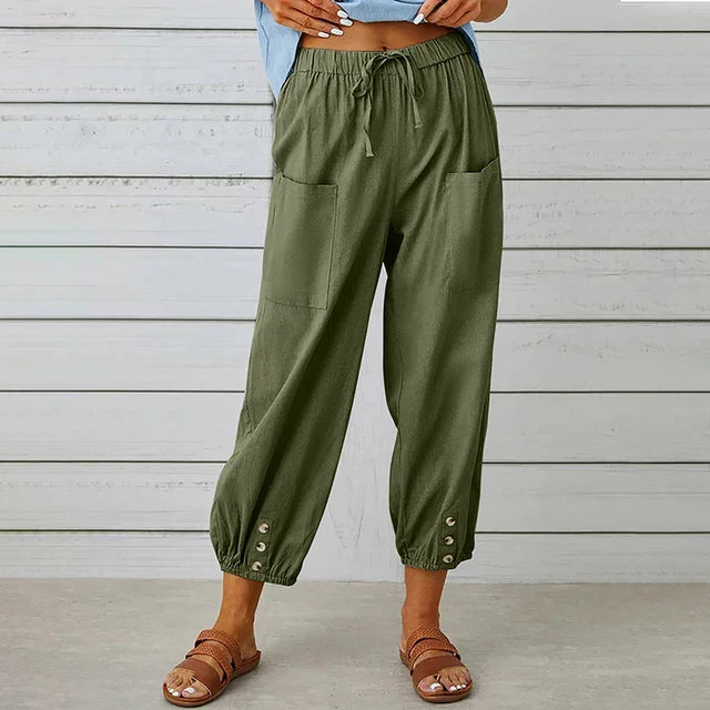 High Waist Relaxed Fit Pants
