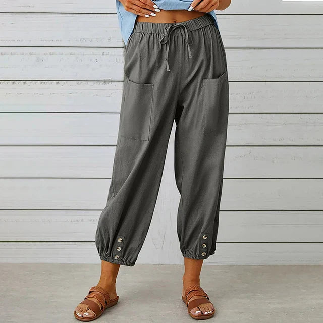 High Waist Relaxed Fit Pants