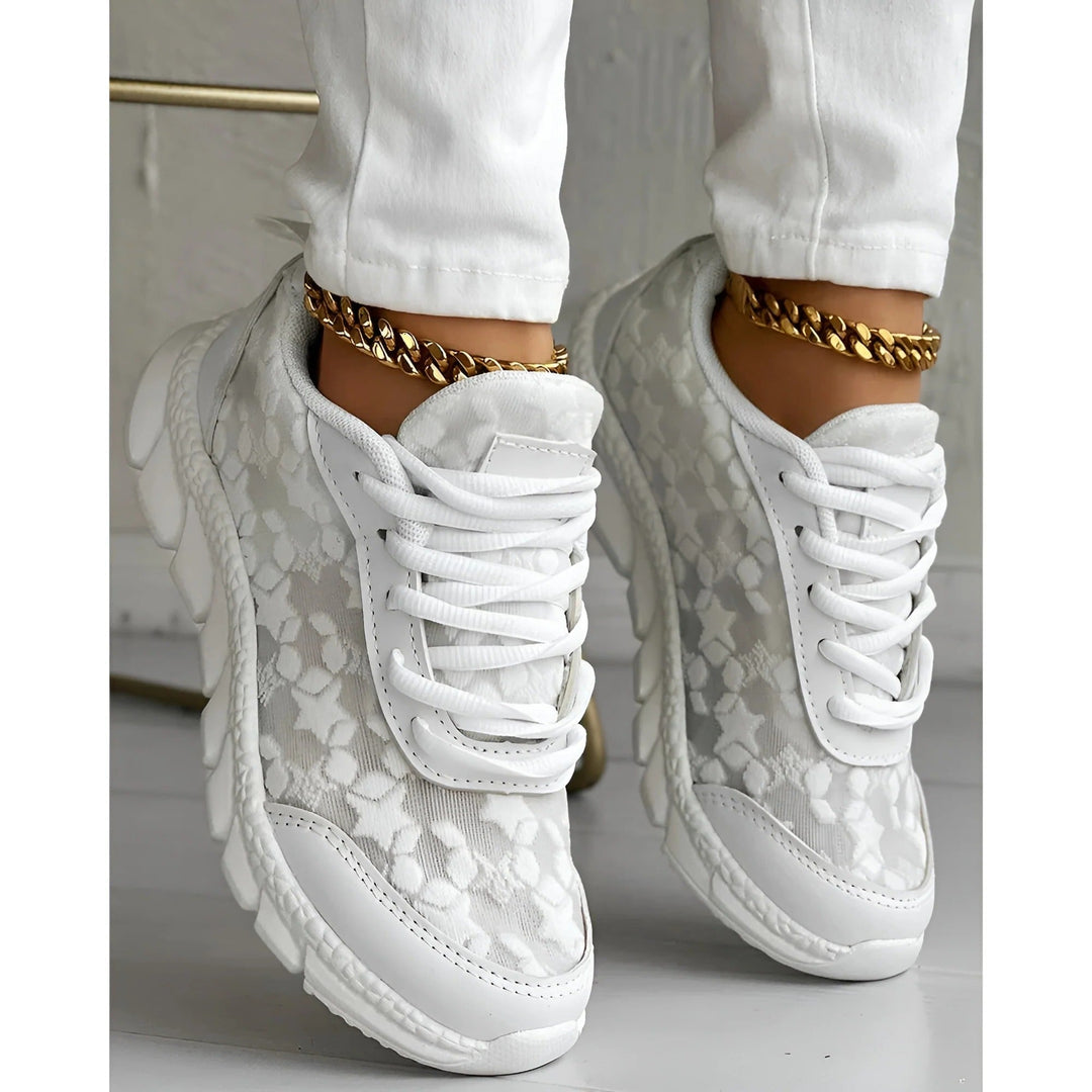 Women's White Lace Sneakers