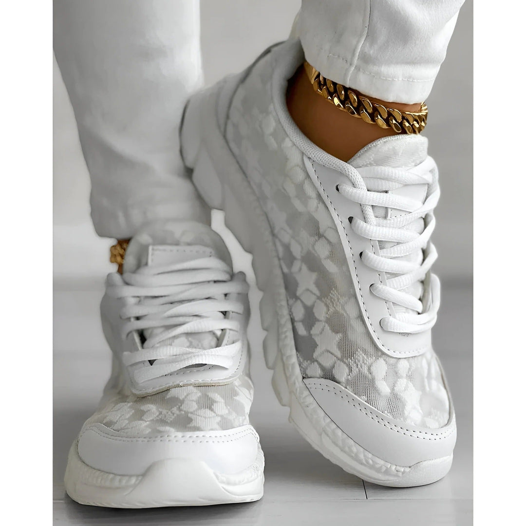 Women's White Lace Sneakers