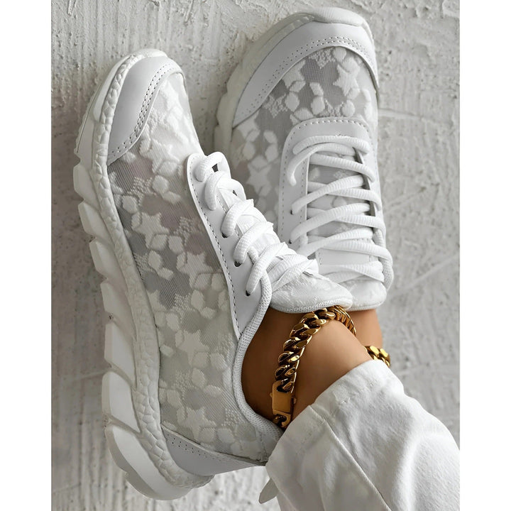 Women's White Lace Sneakers