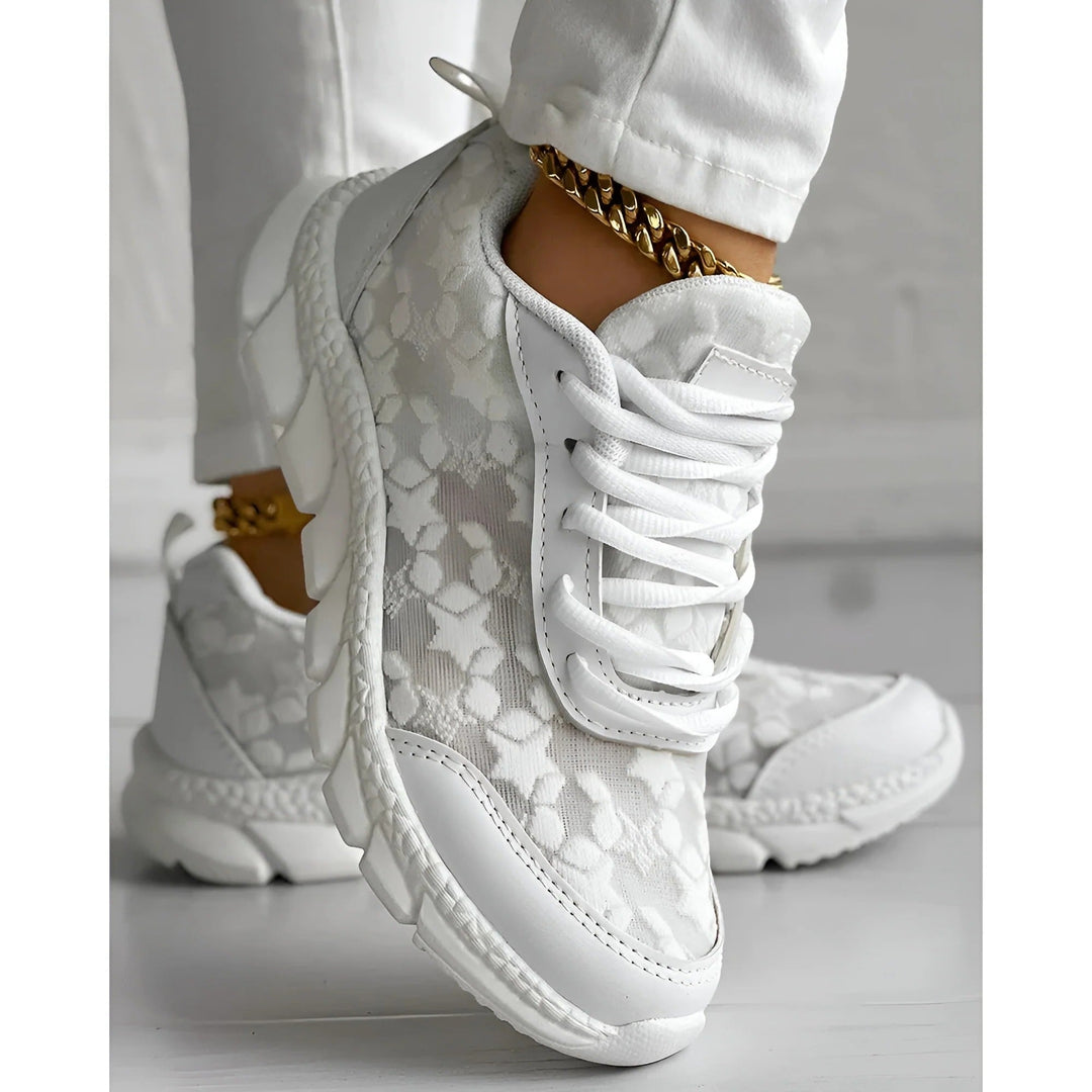 Women's White Lace Sneakers