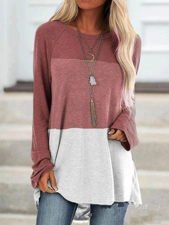 Versatile women's long sleeve tunic for leggings. Ideal fall/winter round neck shirt for everyday comfort.