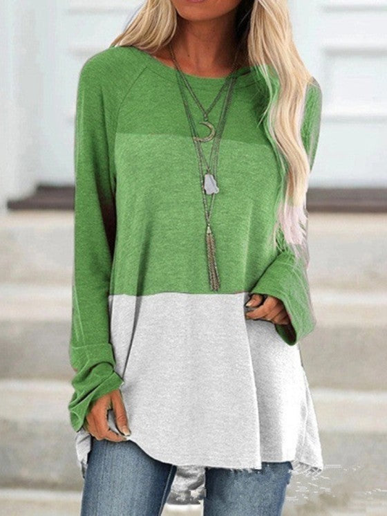 Classic round neck women's long sleeve tunic top. Great for leggings, casual outfits, and everyday comfort.