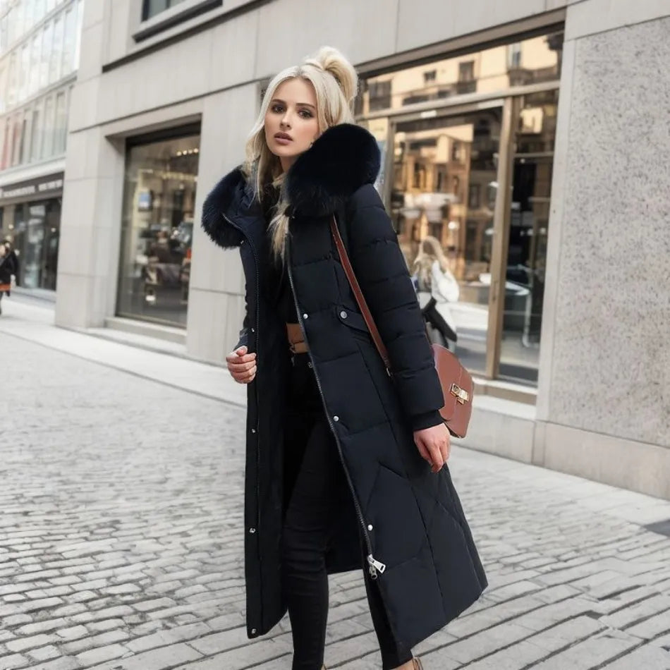 Fashionable women's quilted winter jacket for everyday wear, chic & practical cold-weather outerwear.