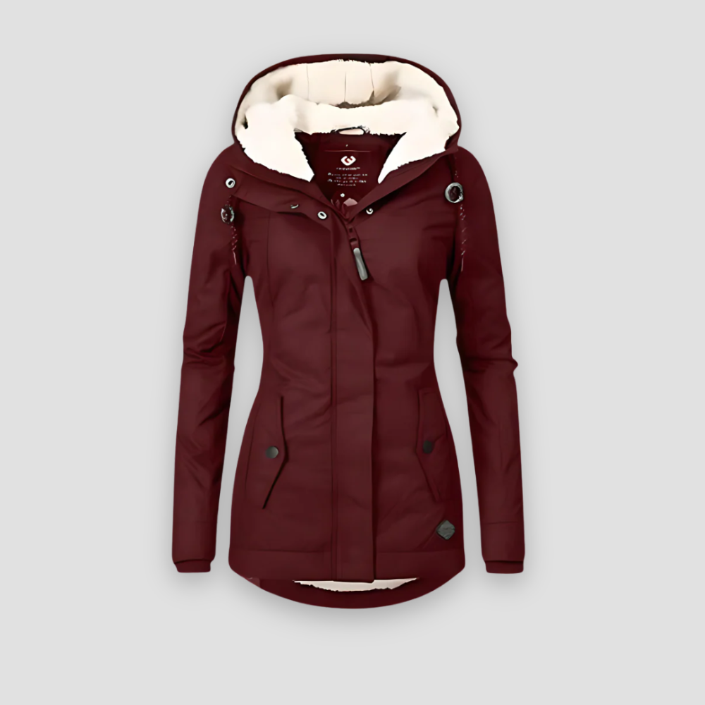 Women's cozy waterproof puffer jacket, essential winter outerwear for cold weather.