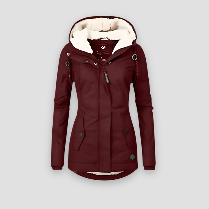 Women's cozy waterproof puffer jacket, essential winter outerwear for cold weather.