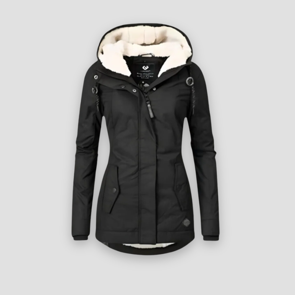 Cozy women's winter puffer coat, waterproof for ultimate warmth & cold weather protection.