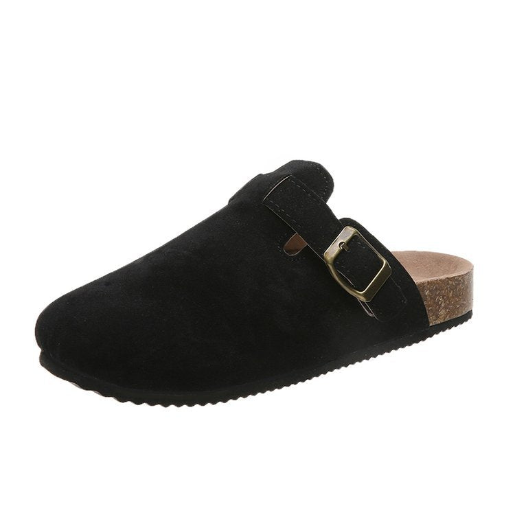 Chic women's slip-on mules with a stylish buckle accent, offering ultimate comfort for summer & everyday wear.