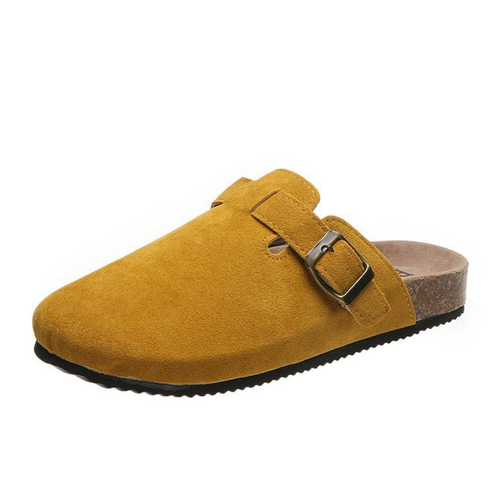Casual women's buckle mules, easy slip-on shoes with an ergonomic design for all-day comfort and style.