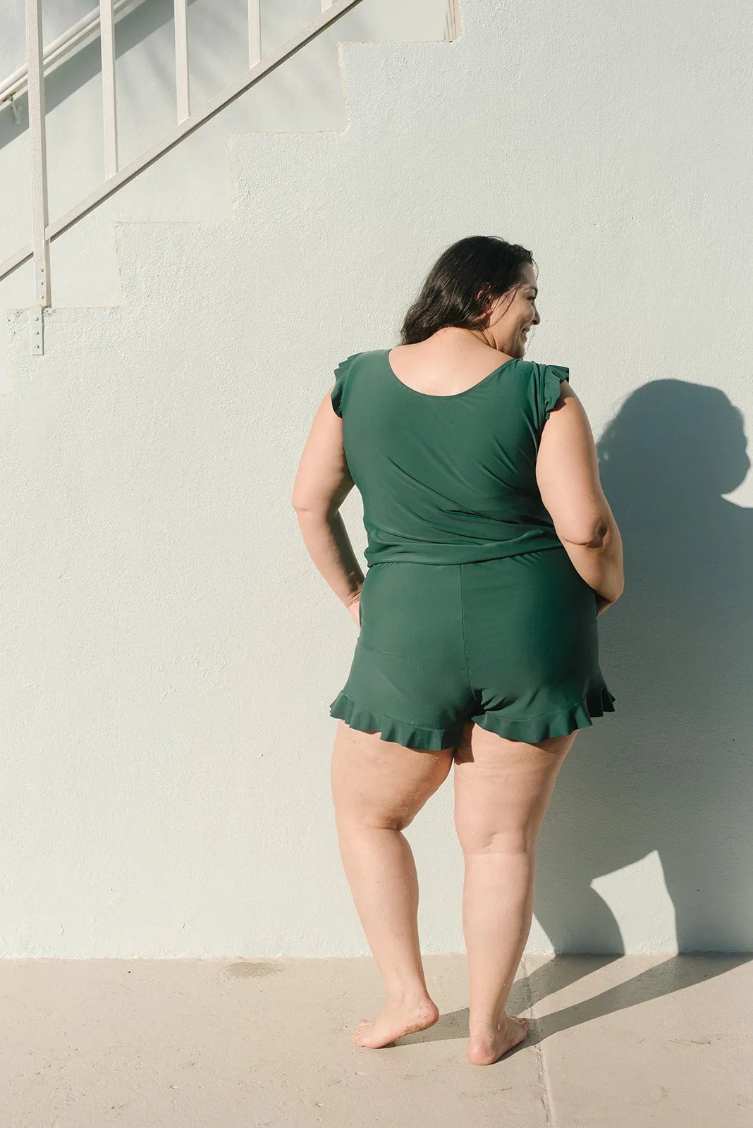 Comfortable women's swimwear, a vacation essential. Loose one-piece design for effortless style.