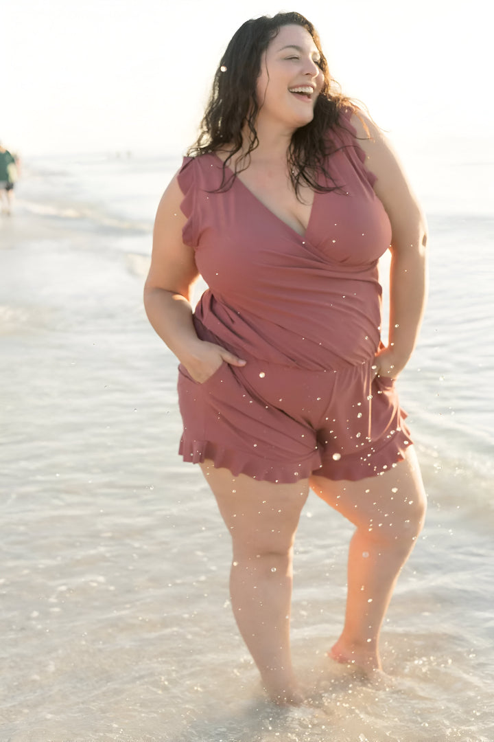 Relaxed fit women's swimsuit for poolside comfort. Stylish one-piece swimwear, perfect for summer.