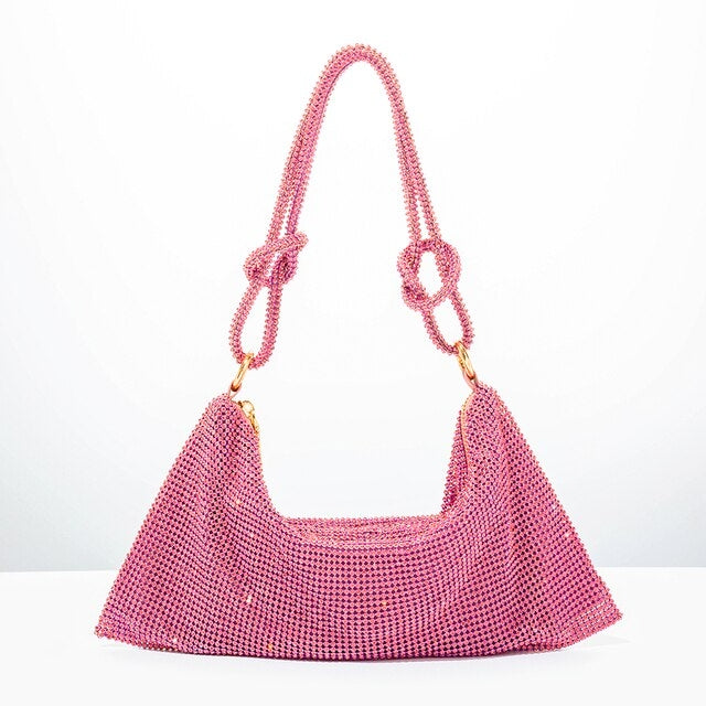 Formal wear women's sparkling rhinestone evening bag. Adds glam to any special occasion outfit.