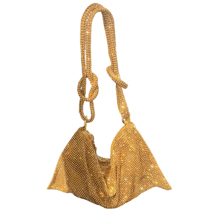 Chic women's rhinestone evening handbag. Dazzling accessory for parties, formal wear, and glam fashion.