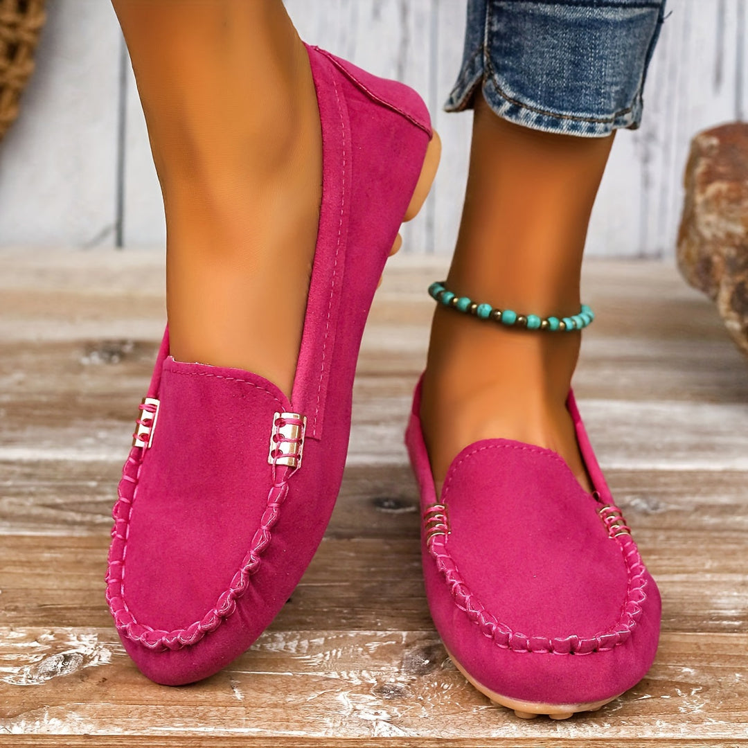 Stylish women's flat loafers for effortless slip-on comfort and everyday fashion.